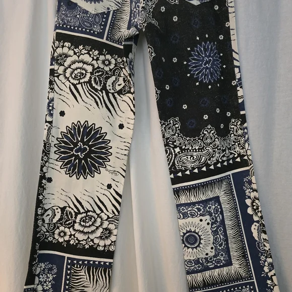 Very Rare Y2K Vintage Roberto Cavalli Bandana Print Jeans Sz M